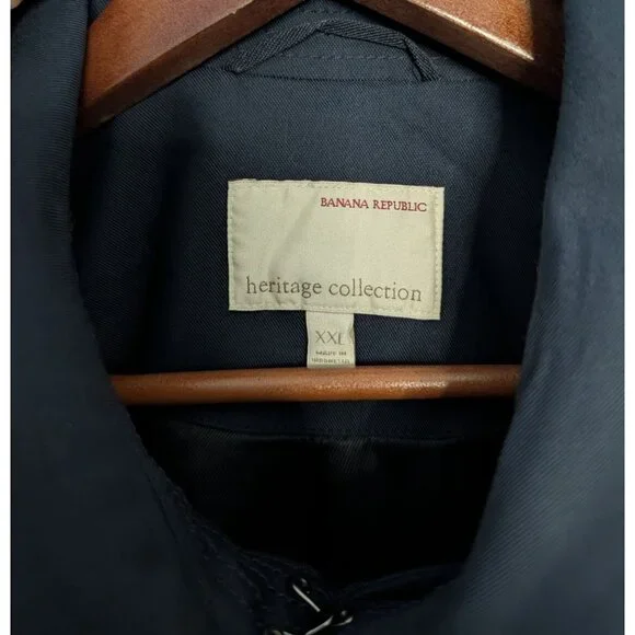 Banana Republic Heritage Collection XXL Navy Water Repellent Officer Coat Winter